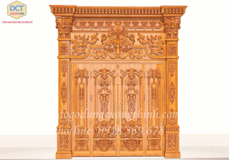 Bộ cửa cổ điển 4 cánh cao cấp